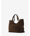 Saint Laurent Men's Large Y Tote Bag in Suede in Brown