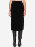 Saint Laurent Women's Wrap Skirt in Velvet in Black