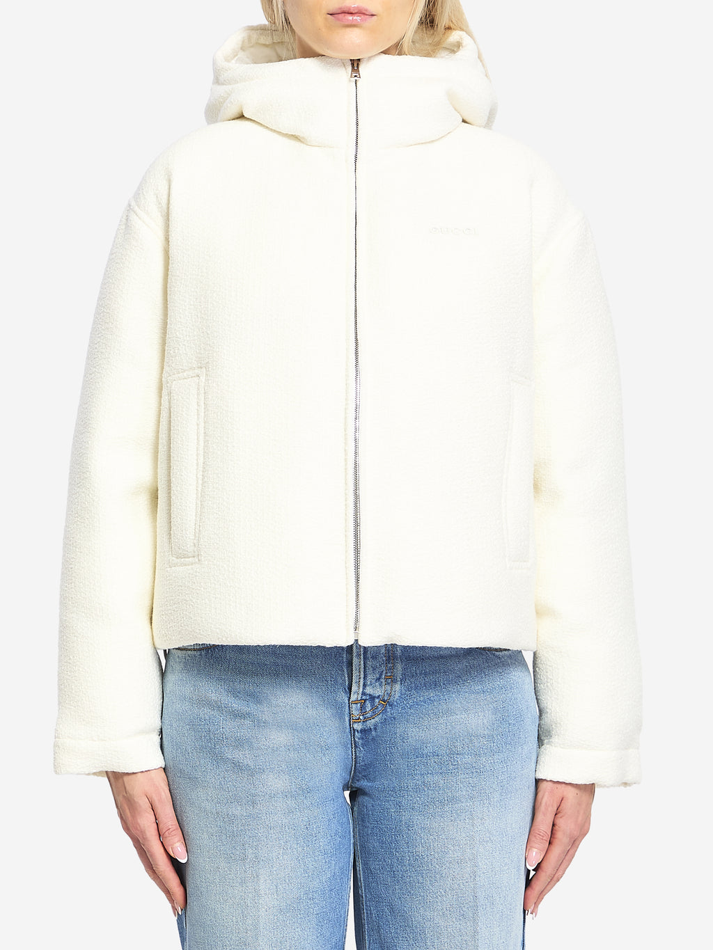 Gucci Women's Wool-blend Bomber Jacket in White
