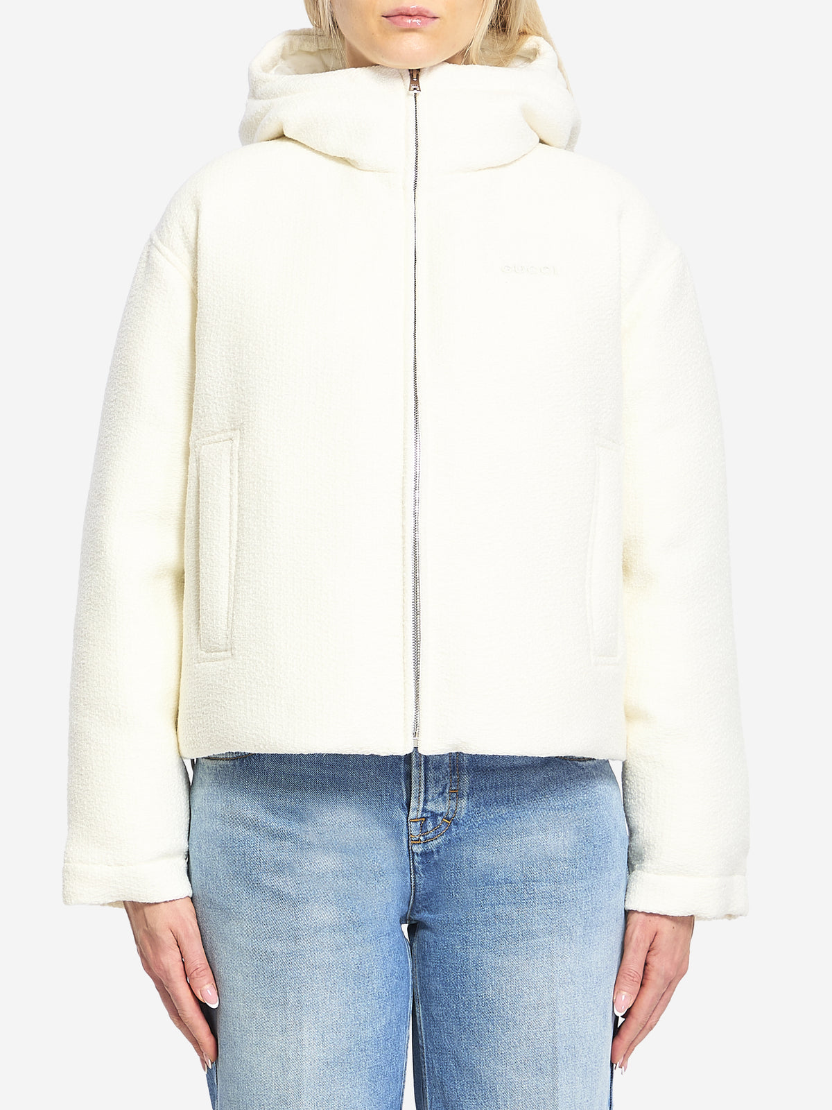 Gucci Women's Wool-blend Bomber Jacket in White