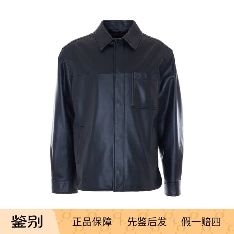 Loewe Men's Anagram Mini Leather Jacket in Black