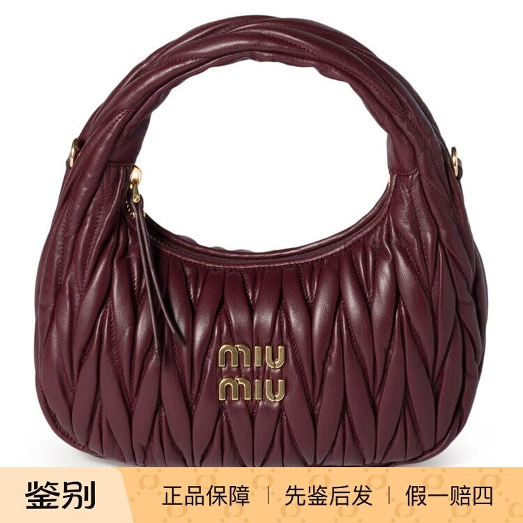Miu Miu Women's Wander Small Crossbody Bag in Burgundy