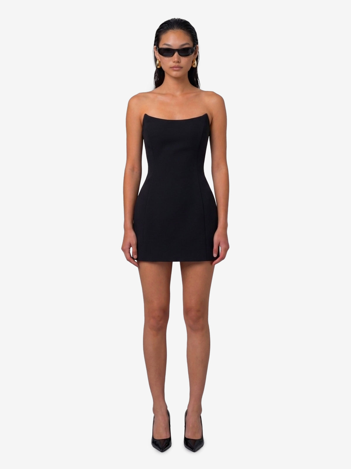 Balenciaga Women's Bustier Mini Dress in Black