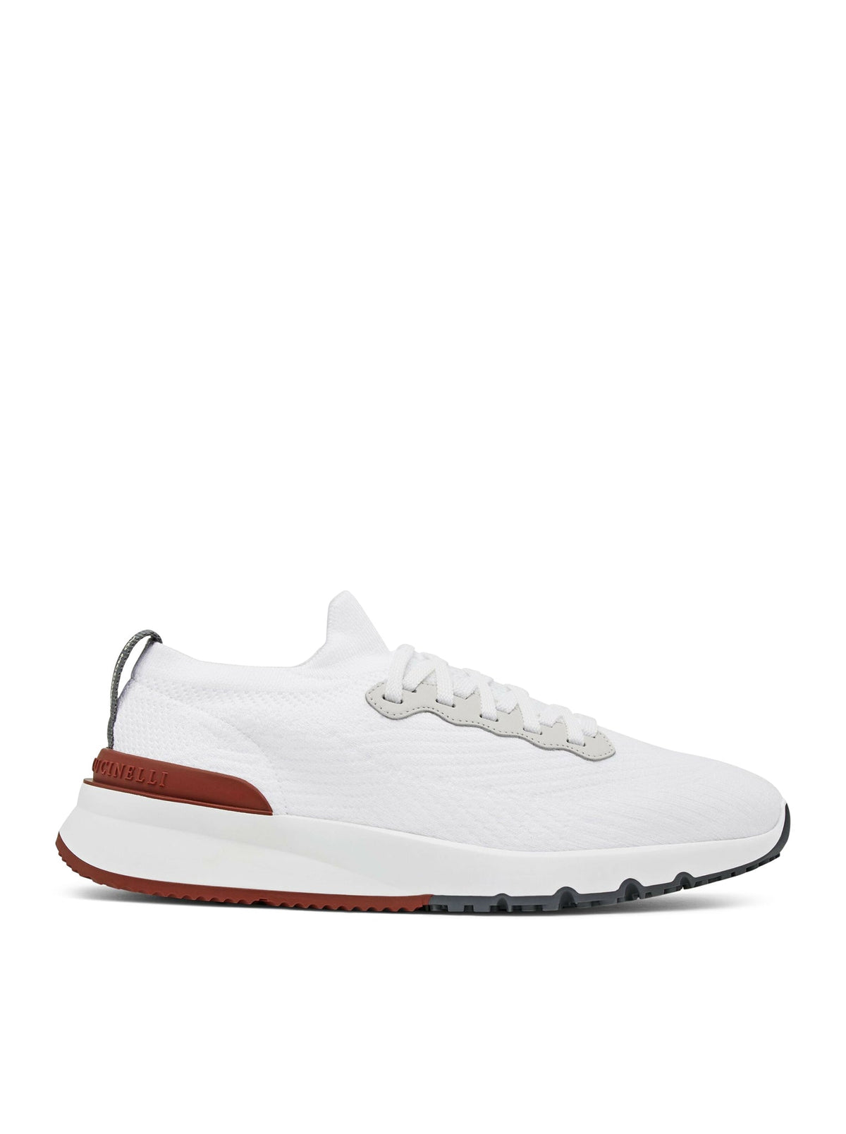 Brunello Cucinelli Men's KNITTED LOW TOP SNEAKERS in White
