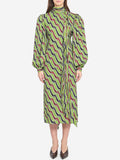 Gucci Women's Printed Silk Dress in Green