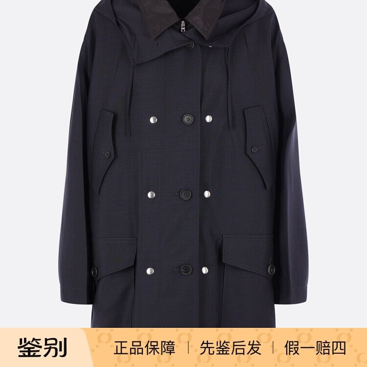 Prada Women's Trench Coat in Blue