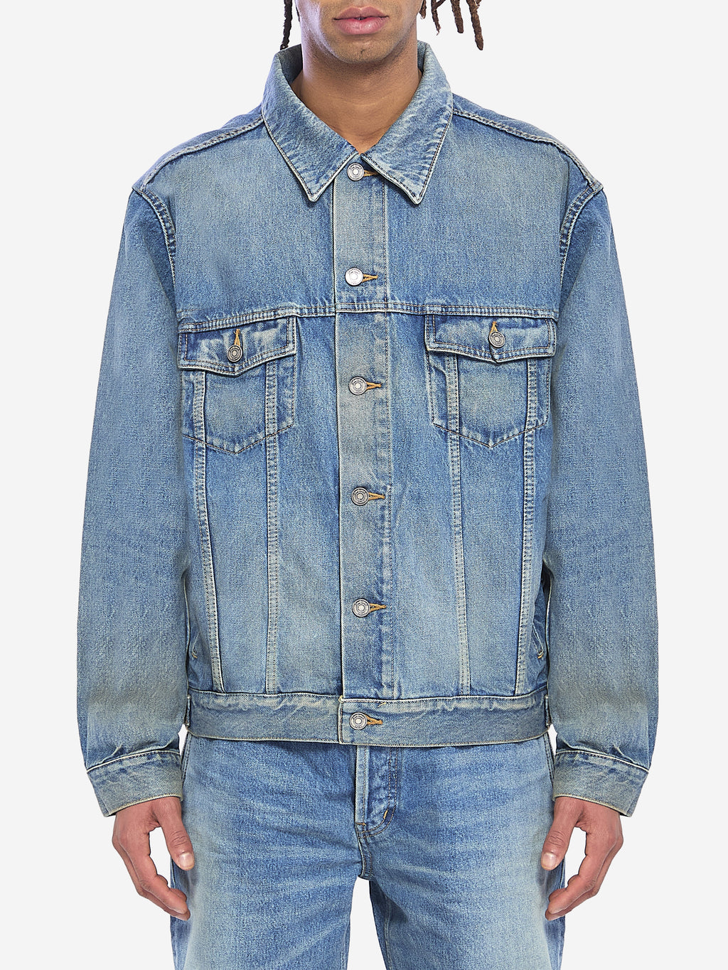 Saint Laurent Men's Trucker Jacket in Blue