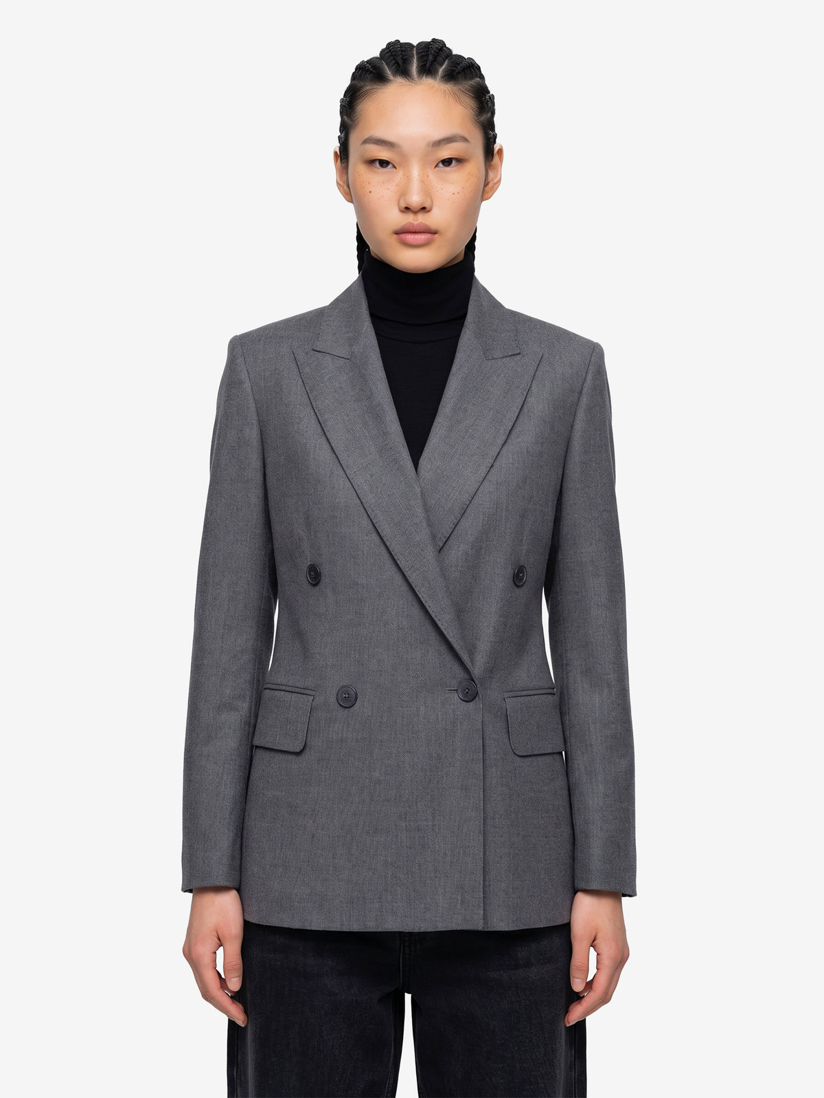 Max Mara Women's Double-breasted Scenico Jacket in Grey