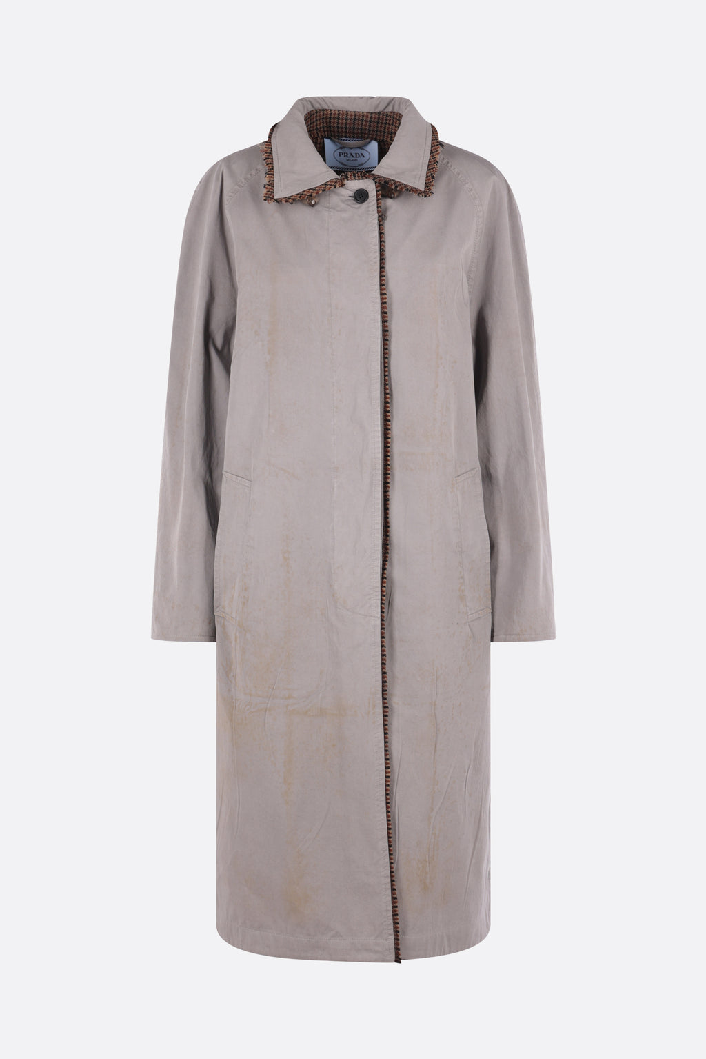 Prada Women's Coat in Acciaio/Tobacco