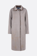 Prada Women's Coat in Acciaio/Tobacco