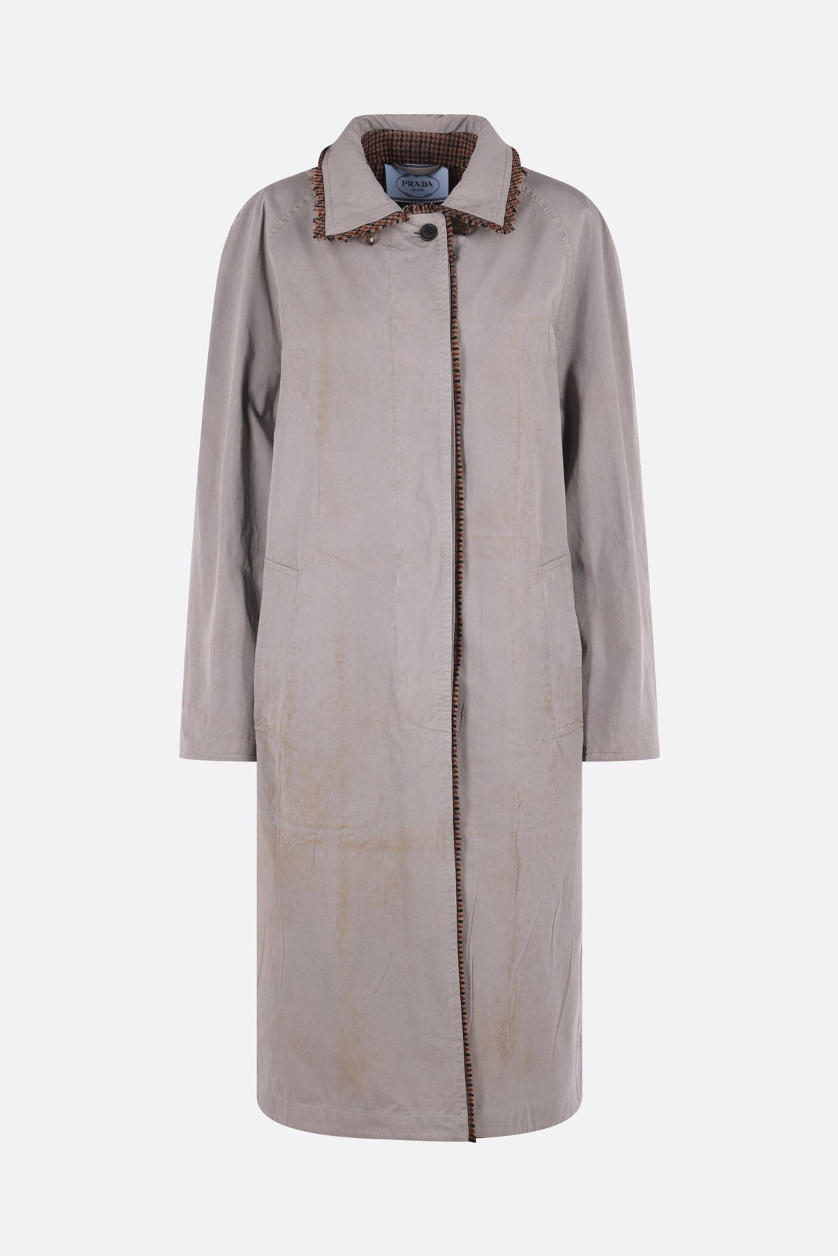 Prada Women's Coat in Acciaio/Tobacco