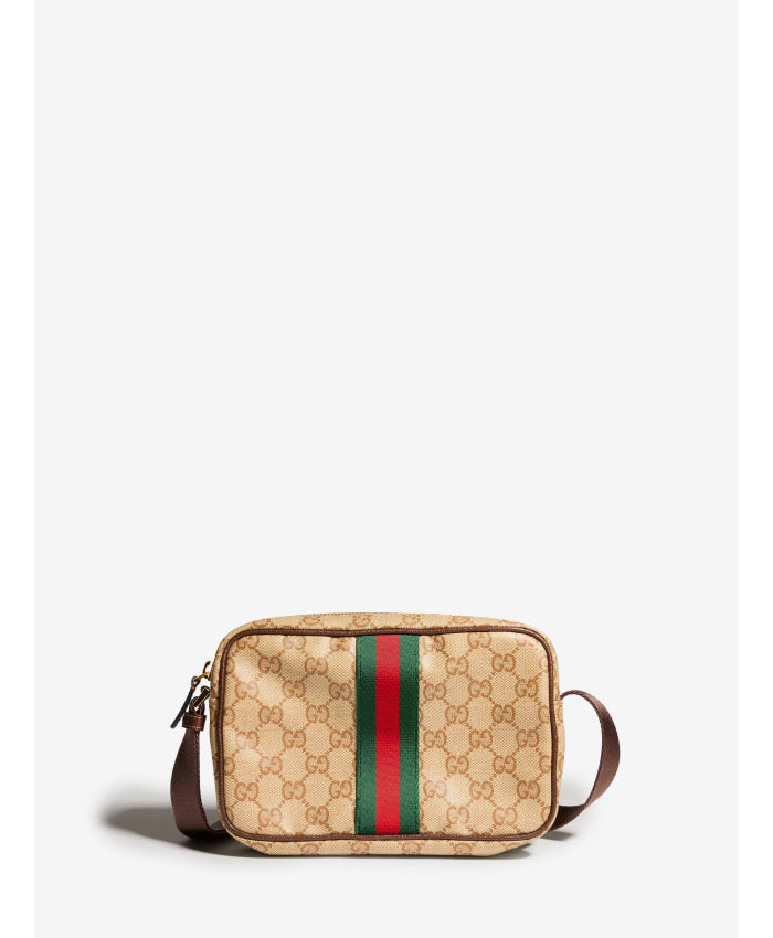 Gucci Men's Mini GG Bag with Web in Beige