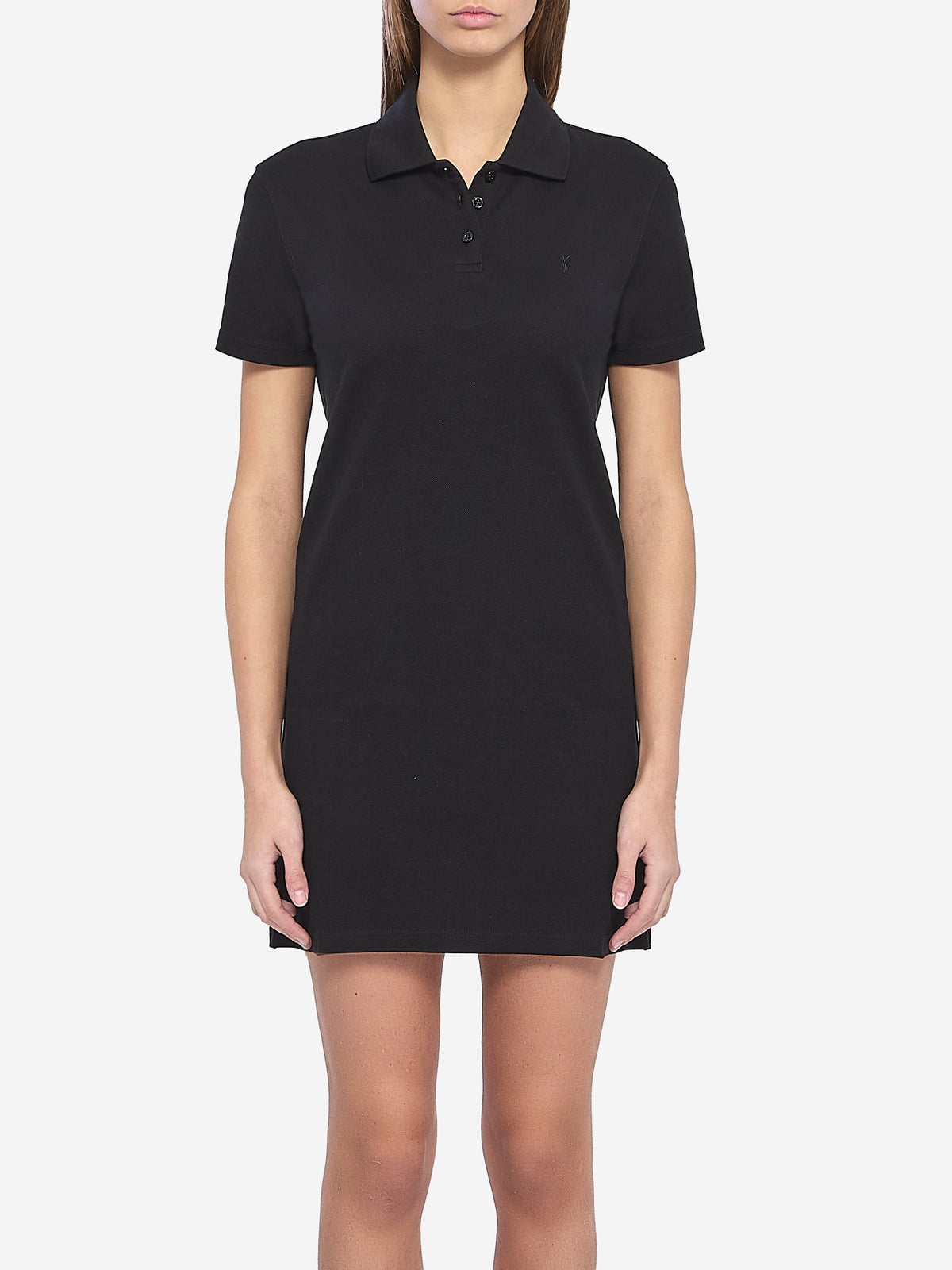 Saint Laurent Women's Cassandre Cotton Piqué in Black
