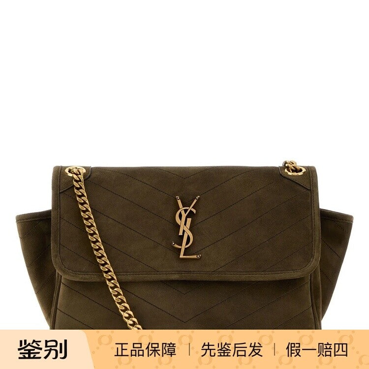 Saint Laurent Women's YSL Niki Tripouch Bag in Green
