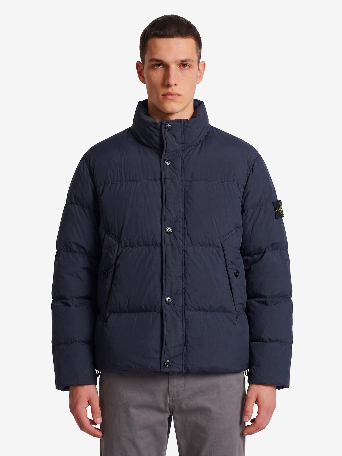 Stone Island Men's Crinkle Reps Down Jacket in Black