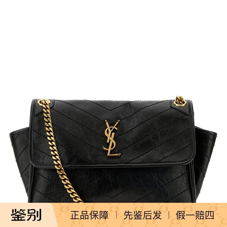 Saint Laurent Women's YSL Niki Tripouch Bag in Black