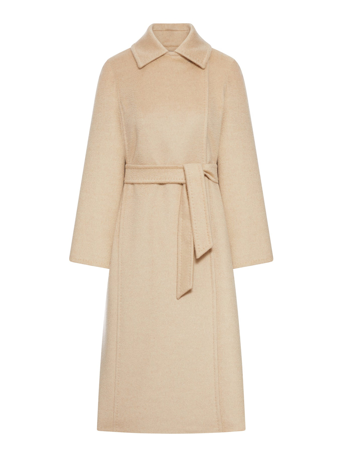 Max Mara Women's RICCIO CAMEL COAT WITH BELT in Albino