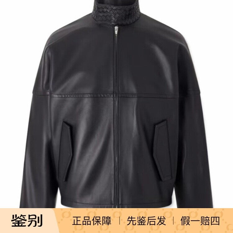 Bottega Veneta Men's Leather Jacket in Black