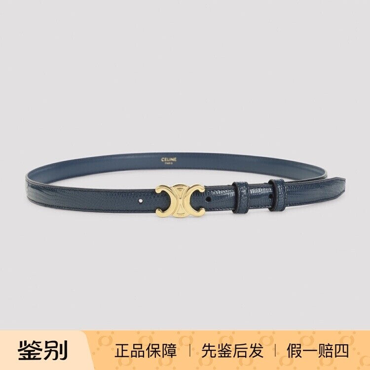 Celine Women's Triomphe Belt in Blue