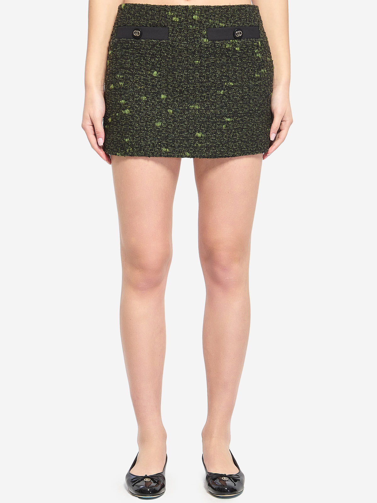 Gucci Women's Bouclé Wool Skirt in Black