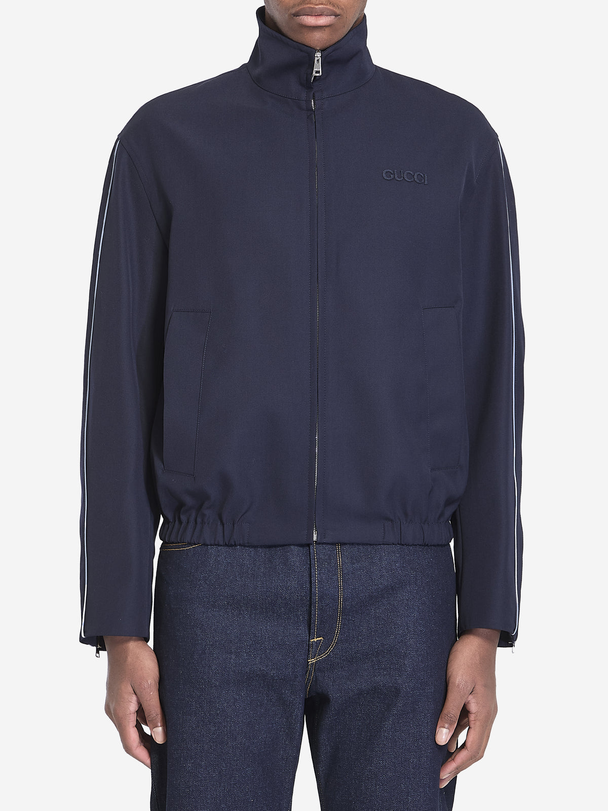 Gucci Men's Embroidered Jacket in Blue