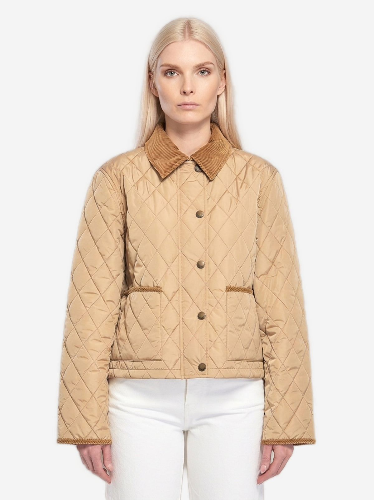 Burberry Women's Short Quilted Country Jacket in Beige