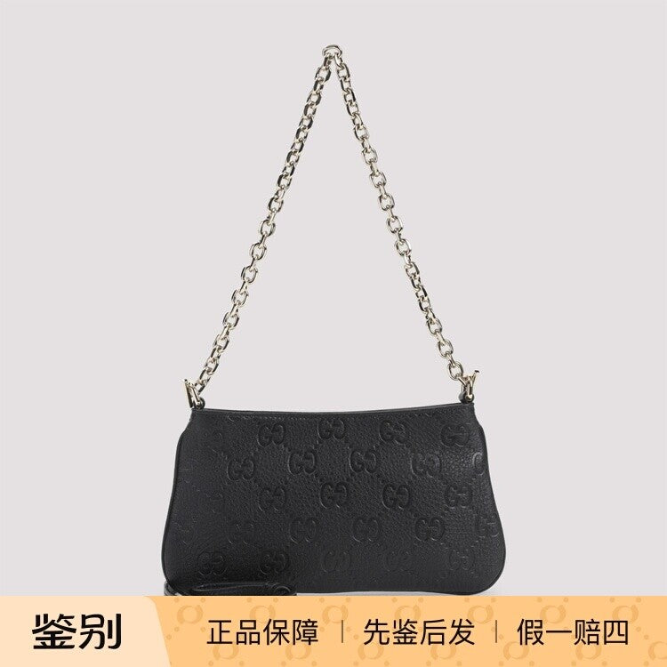 Gucci Women's Emblem Mini Shoulder Bag in Black
