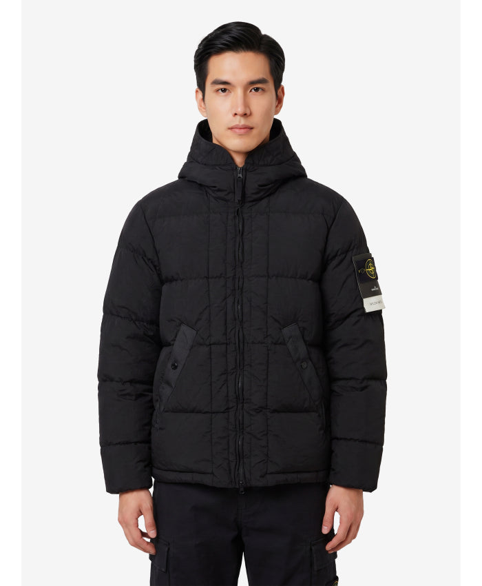 Stone Island Men's Econyl® Nylon Down Jacket in Black