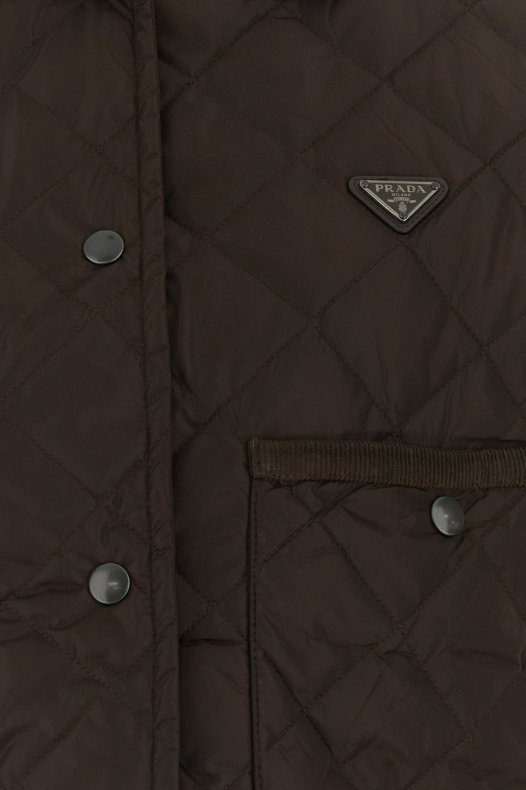 Prada Women's Quilted Re-Nylon Jacket in chocolate - back view