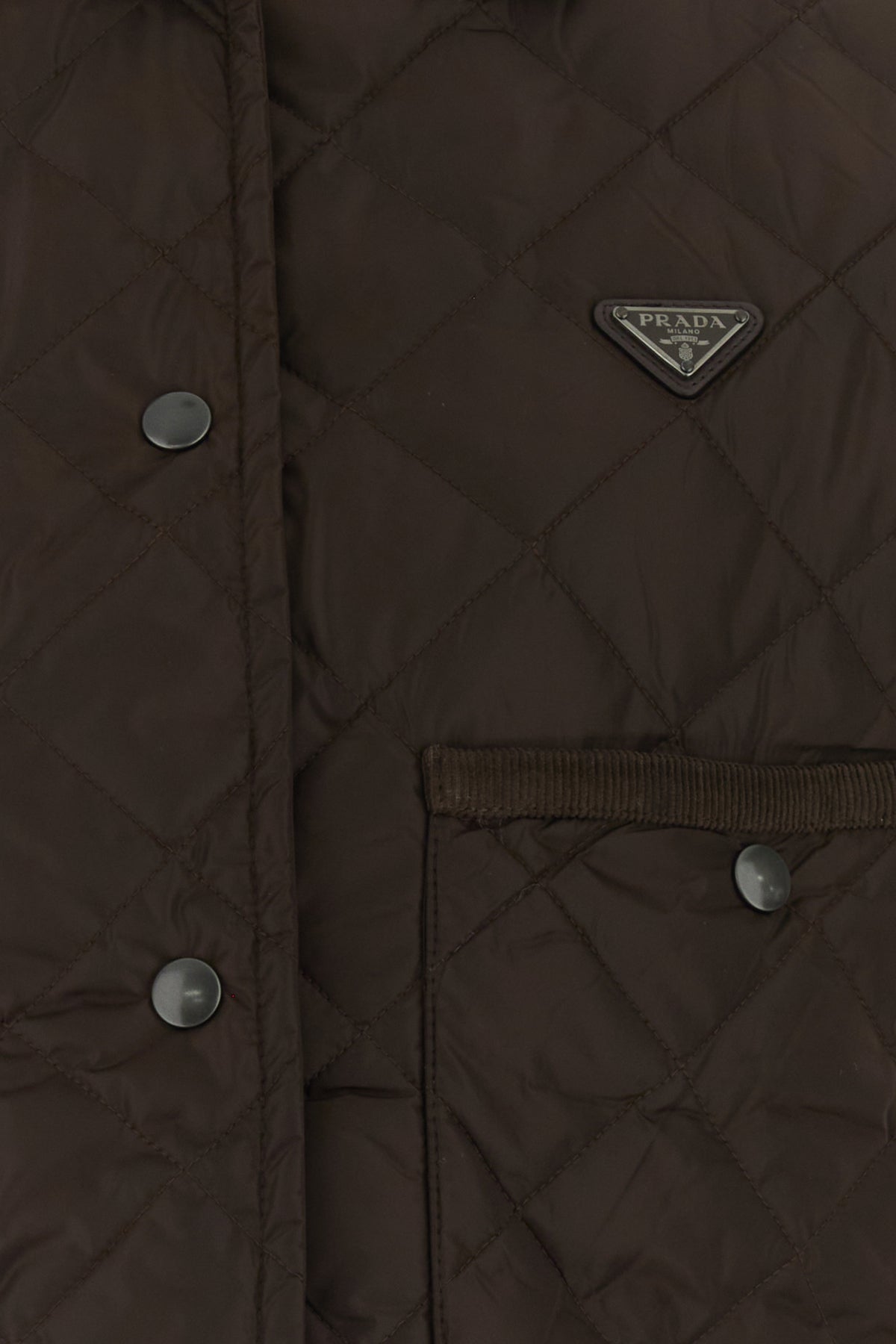 Prada Women's Quilted Re-Nylon Jacket in chocolate - back view