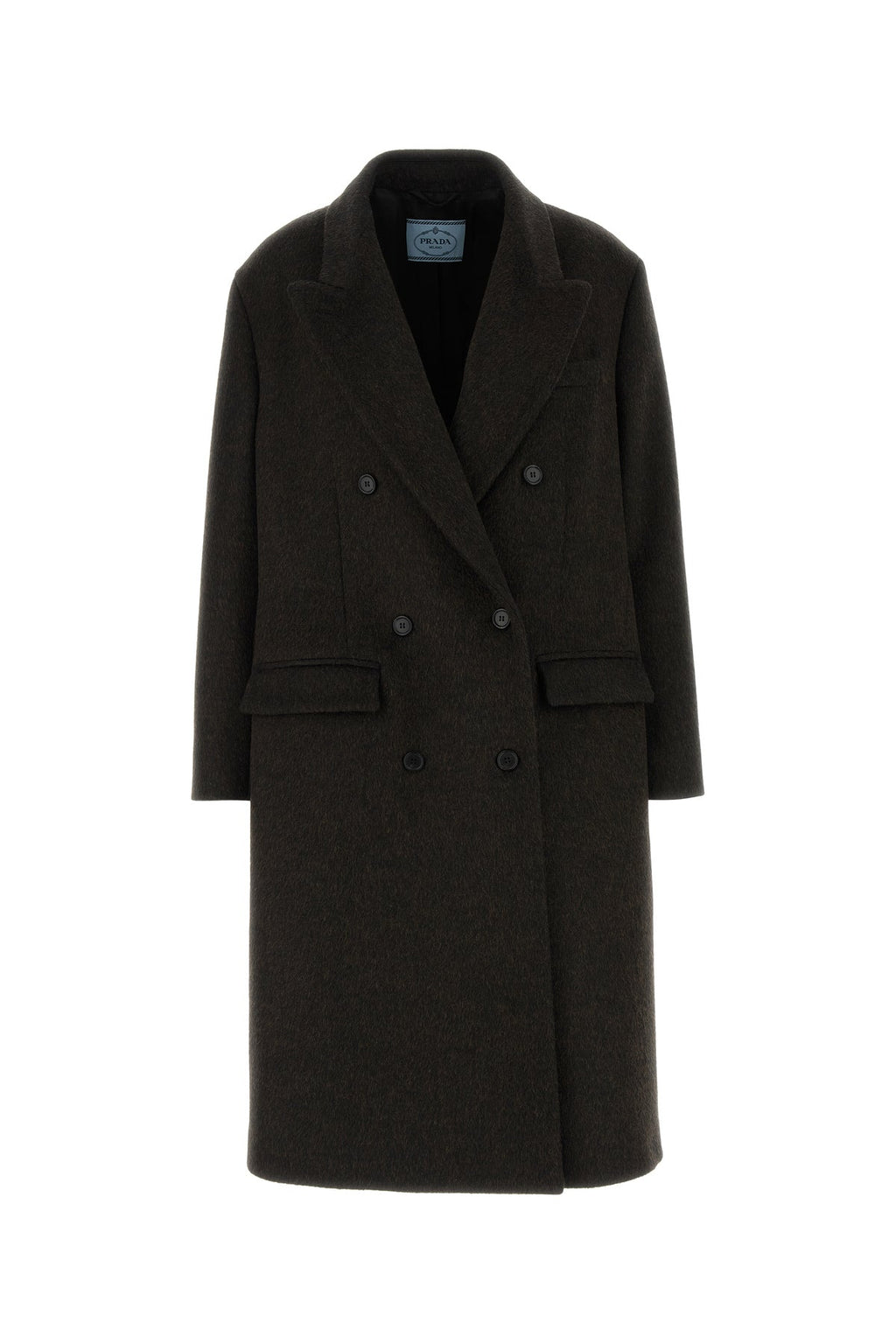 Prada Women's Wool Blend Coat in Dark Brown - view 1