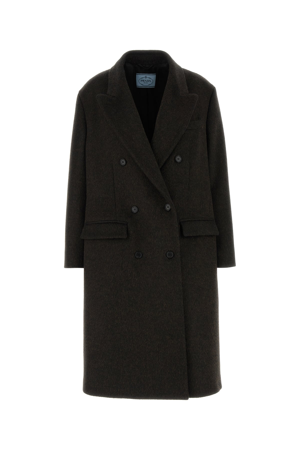 Prada Women's Wool Blend Coat in Dark Brown - view 1