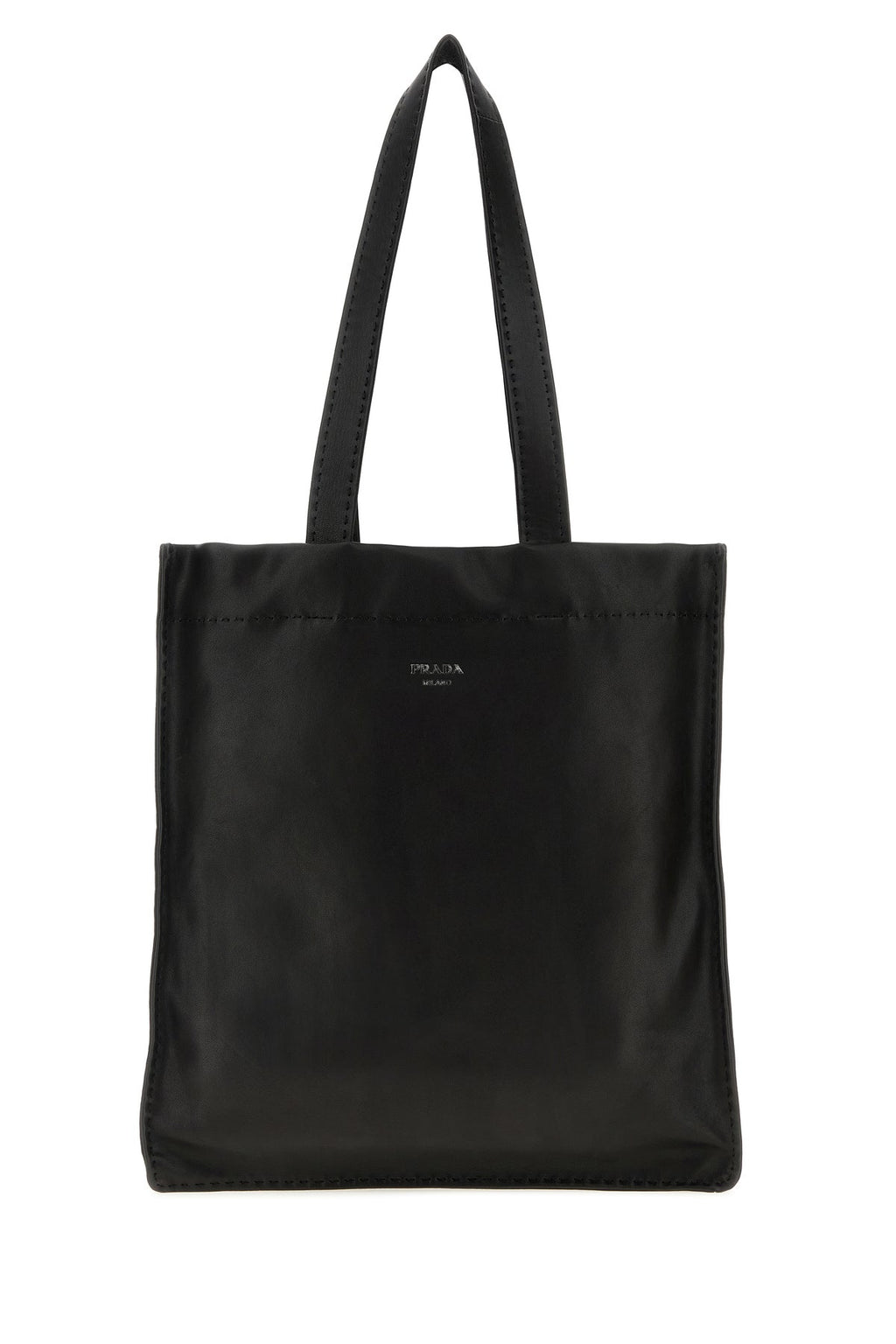 Prada Men's Nappa Leather Shopping Bag in Black - front view