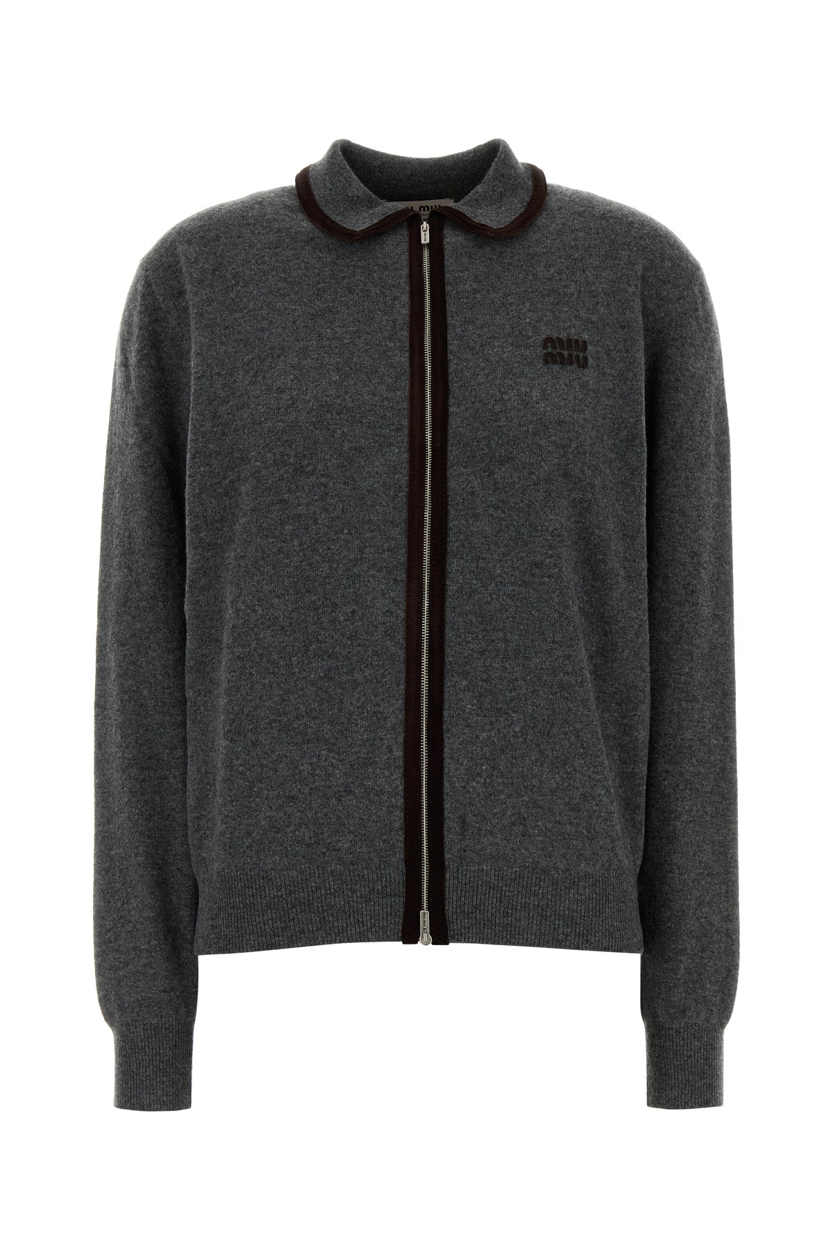 Miu Miu Women's Wool Blend Cardigan in Dark Grey - view 1