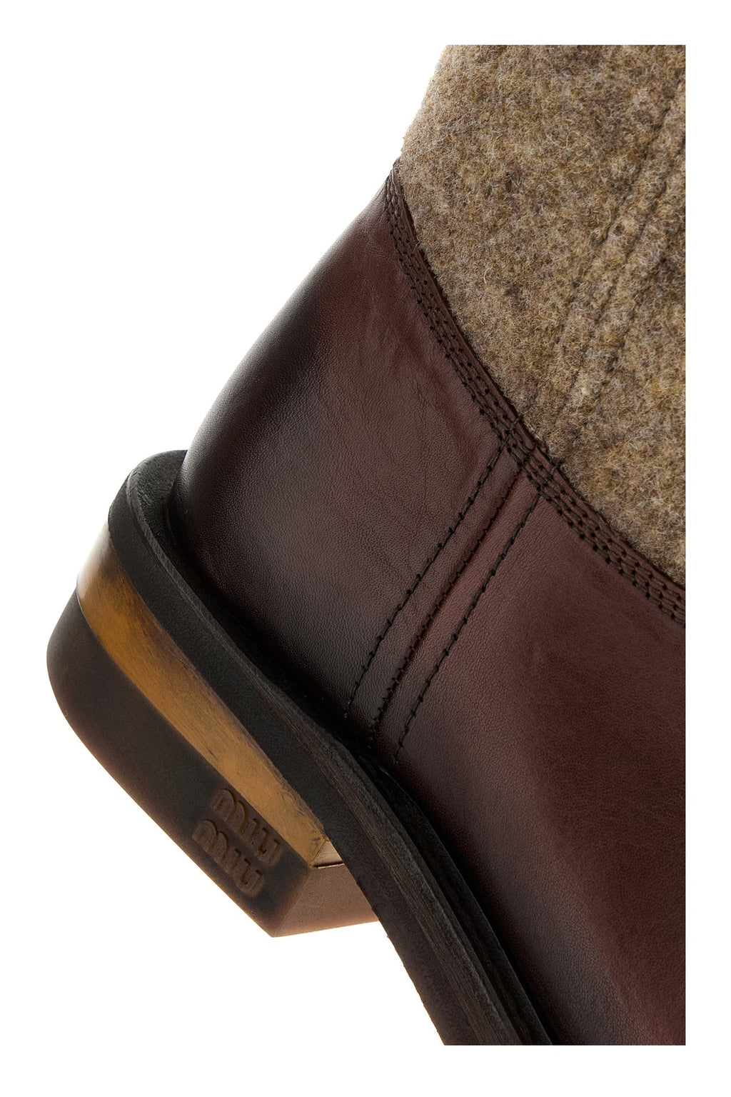 Miu Miu Women's Felt and Leather Boots in Multicolour - view 4