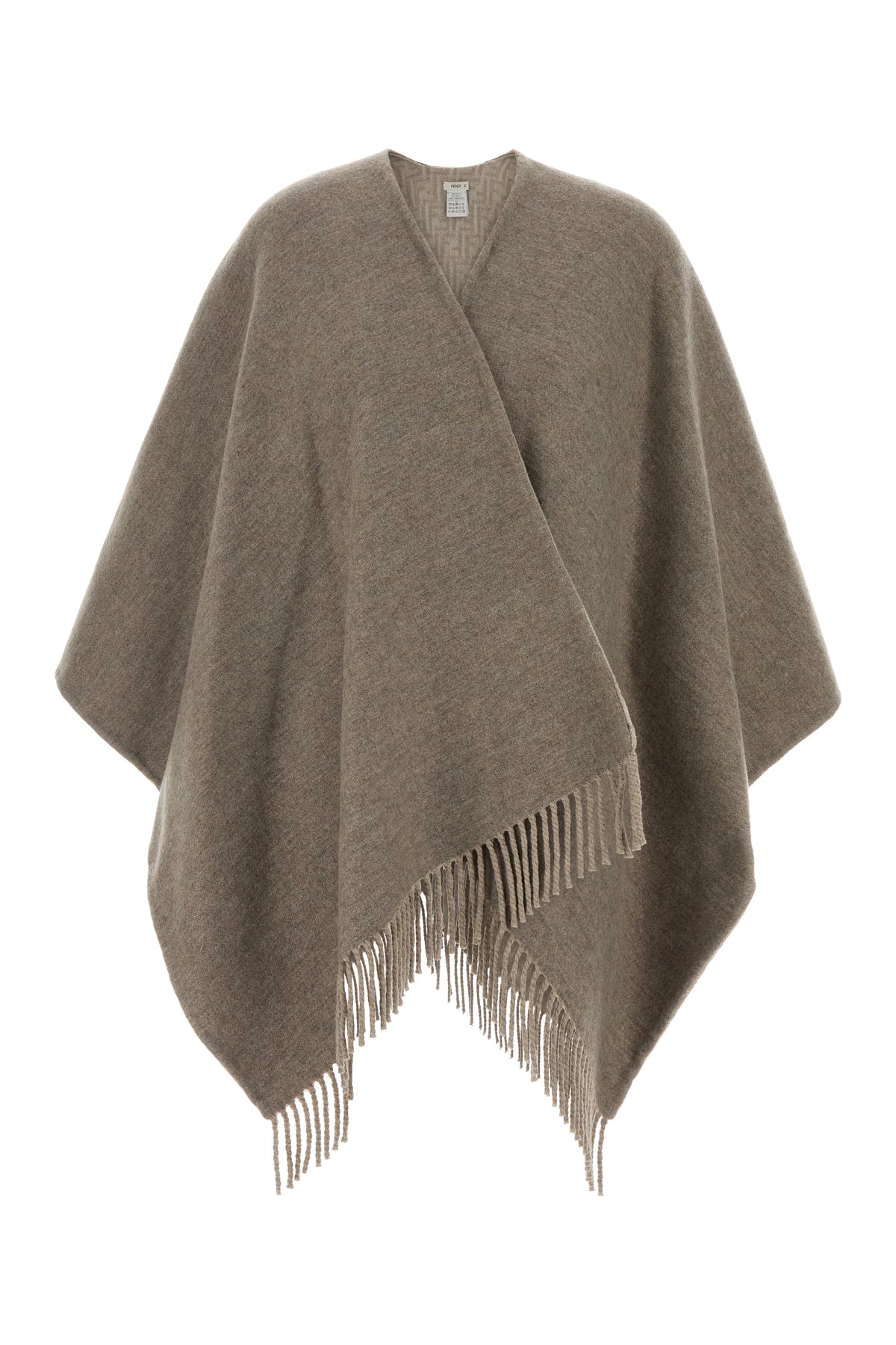 Fendi Women's Reversible Cashmere and Wool Cape in grey - front view