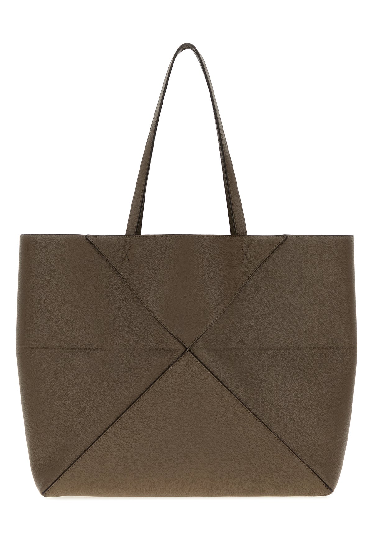 Loewe Women's Puzzle Fold Shopping Bag in taupe leather - detail