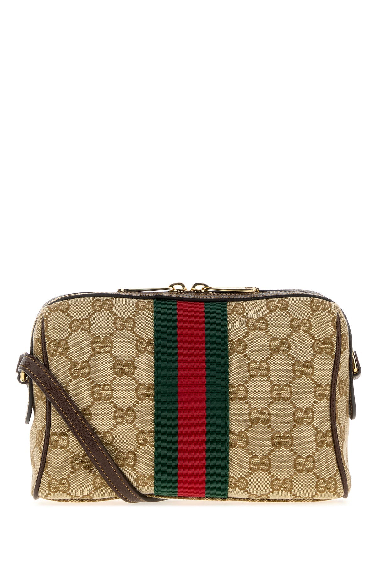 Gucci Women's Horsebit Web Crossbody Bag in GG fabric - Horsebit and Web detail