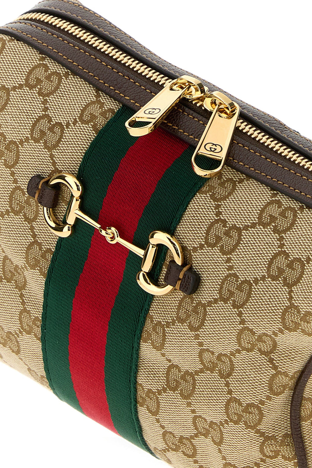 Gucci Women's Horsebit Web Crossbody Bag in GG fabric - interior