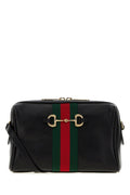 Gucci Women's Small Horsebit Web Crossbody Bag in black - front view