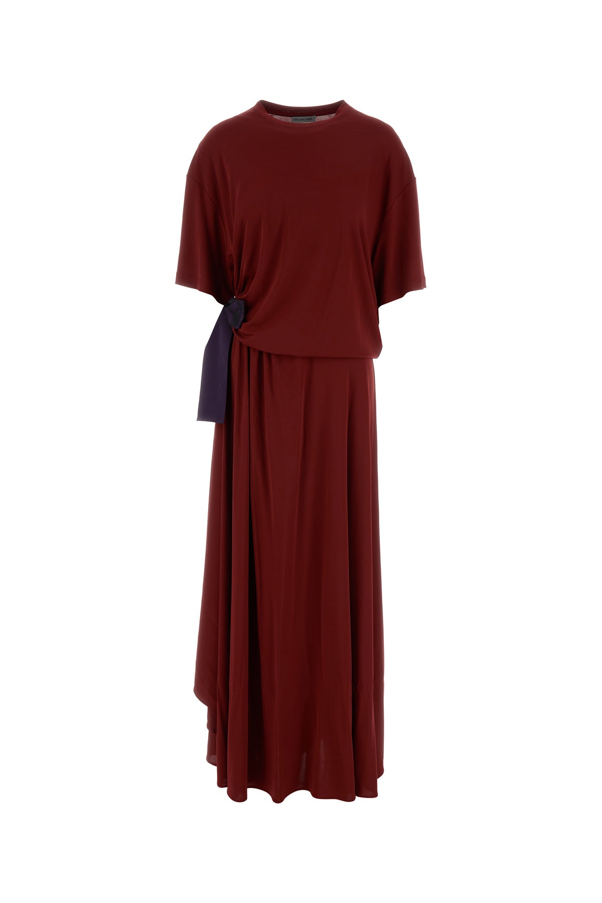 Balenciaga Women's Crepe T-Shirt Dress in Red - view 1
