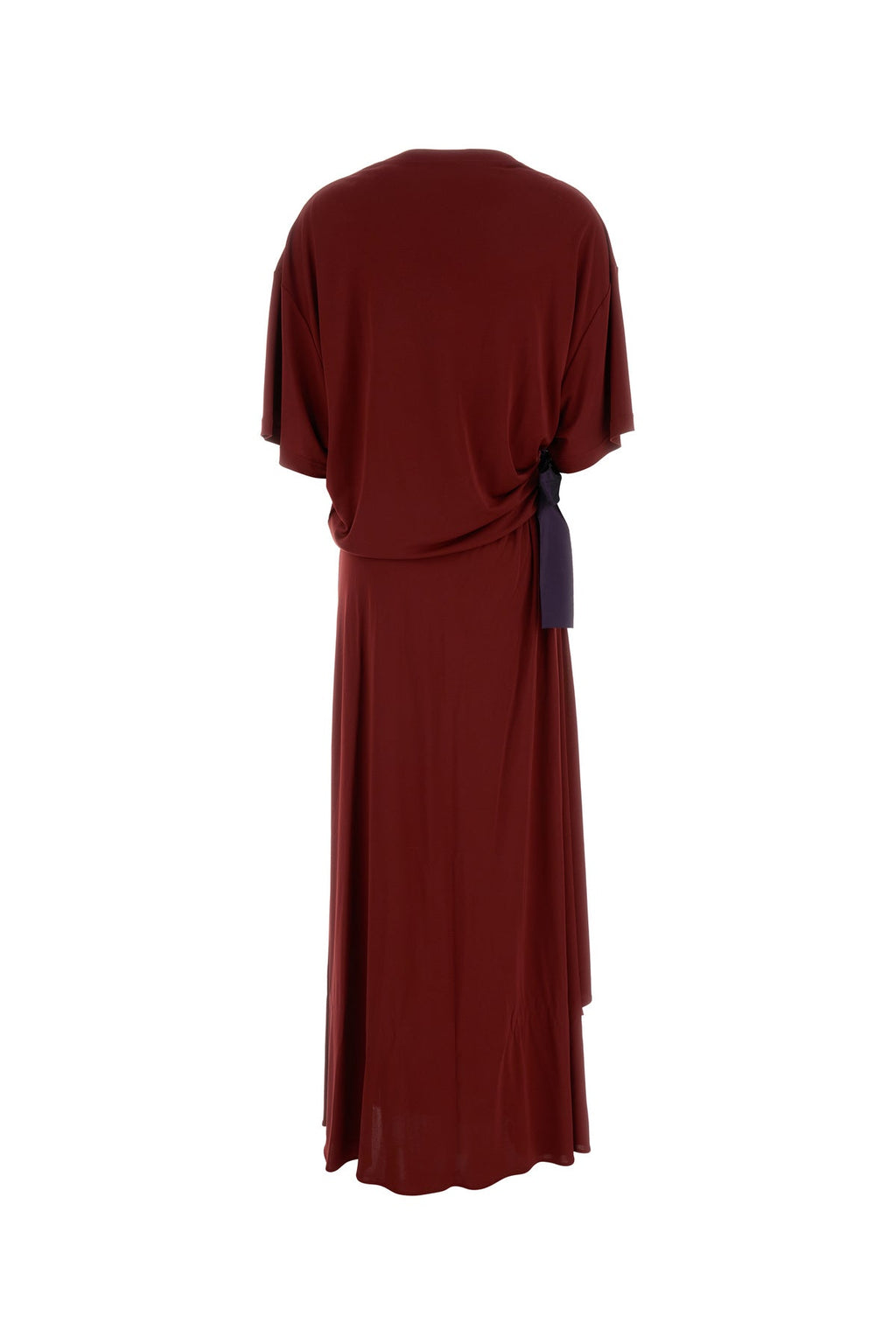 Balenciaga Women's Crepe T-Shirt Dress in Red - view 2