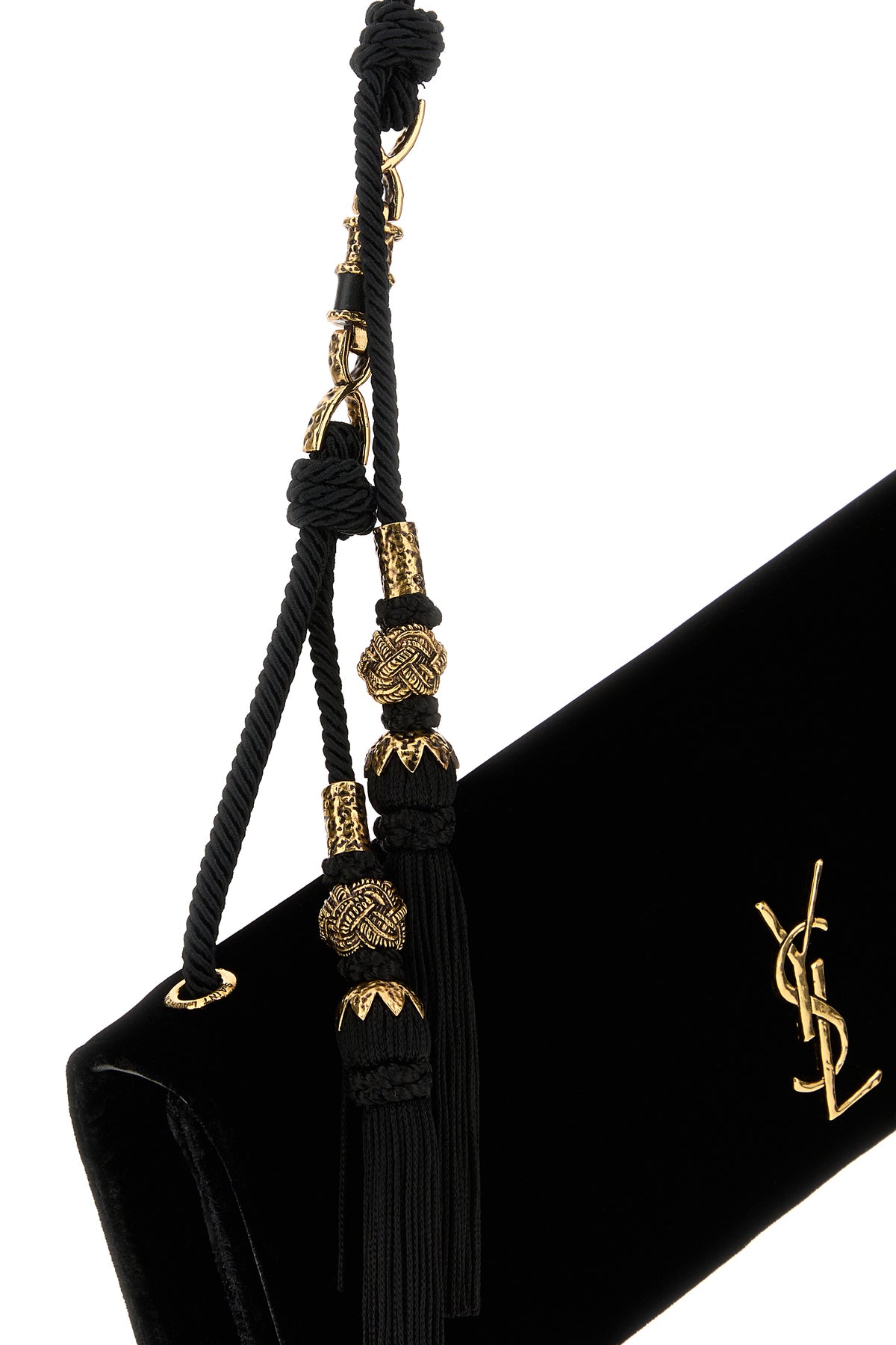 Saint Laurent Women's Velvet Kate Shoulder Bag in Black - view 4