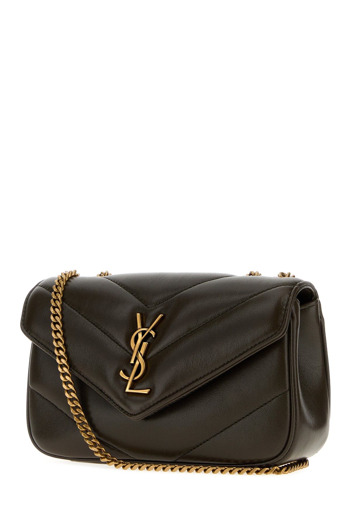Saint Laurent Women's Loulou Shoulder Bag in Mud Lambskin - view 2