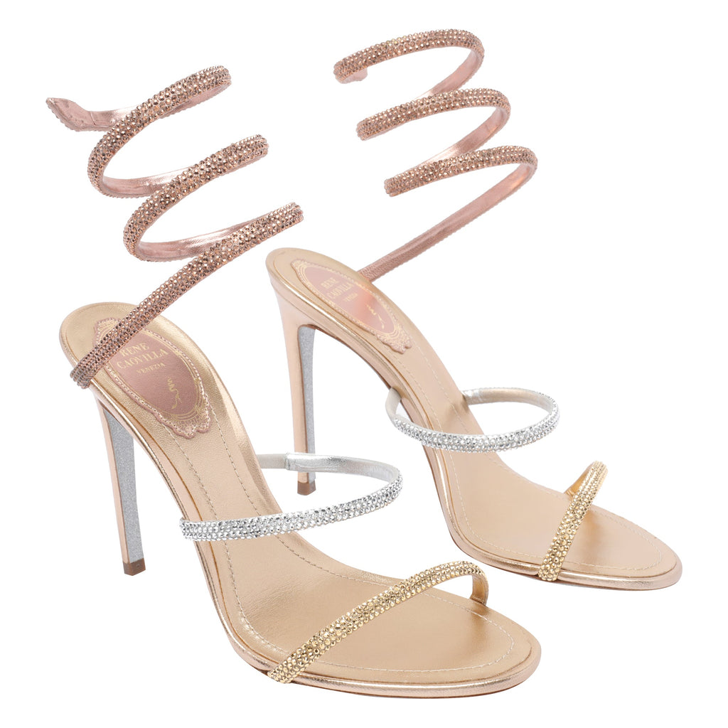 René Caovilla Women's Cleo Pump Sandals in Gold Leather - view 2