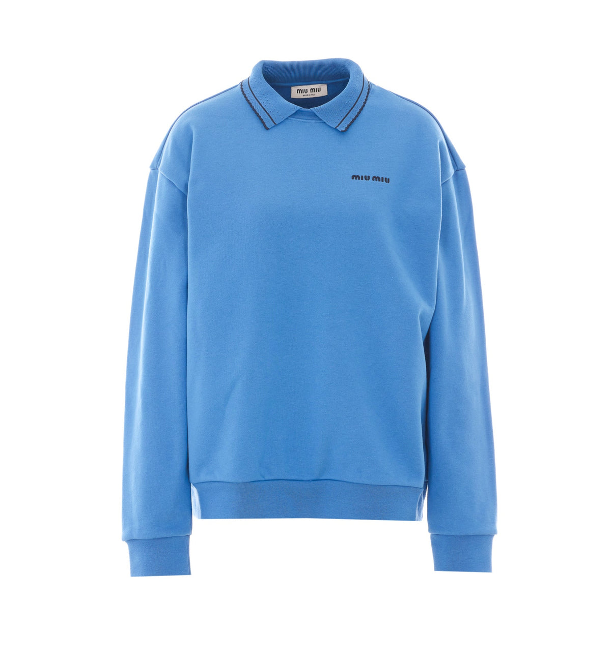 Miu Miu Women's Logo Sweatshirt in Blue Cotton - view 1