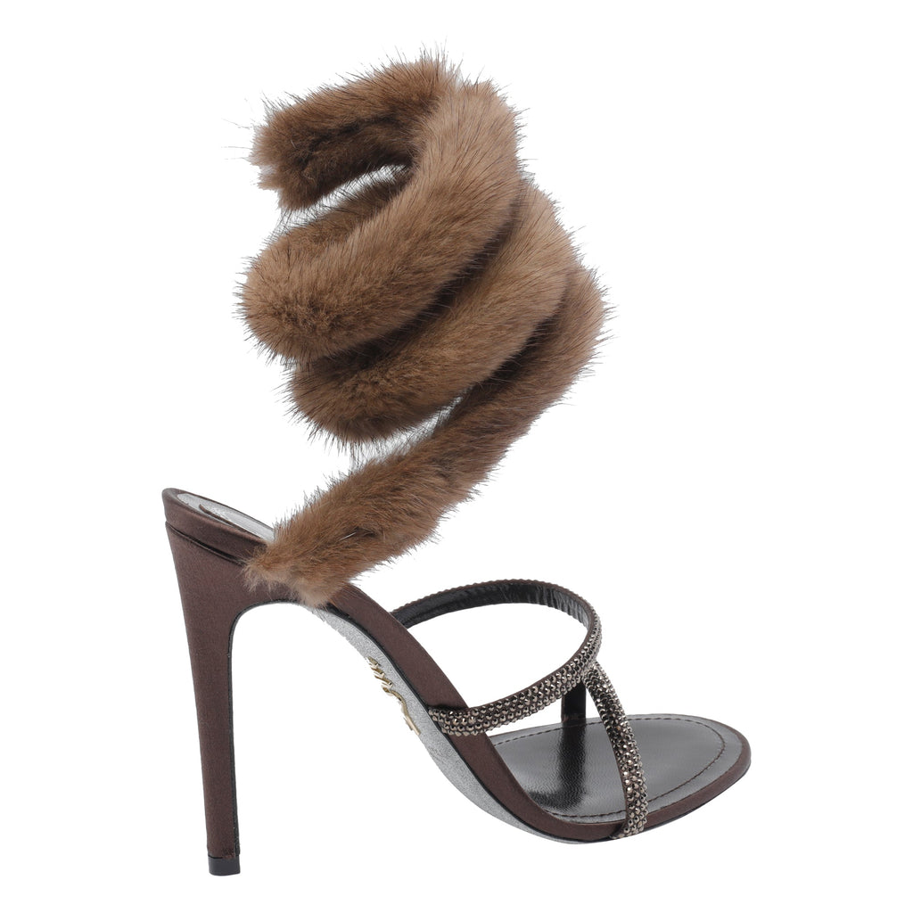 René Caovilla Women's Pump Sandals in Brown Leather - view 3