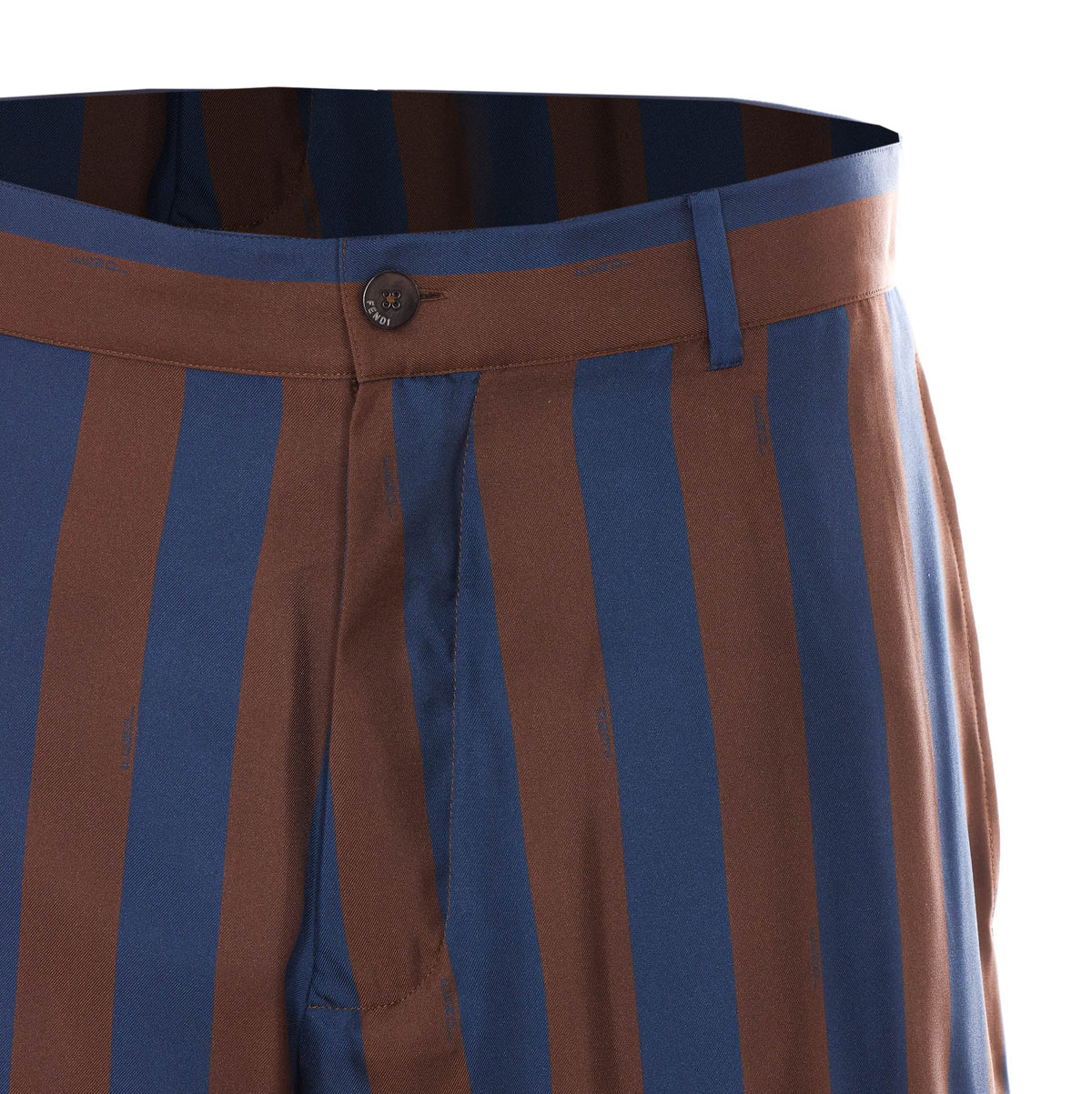 Fendi Men's Pequin Stripes Silk Bermuda in Blue - view 4
