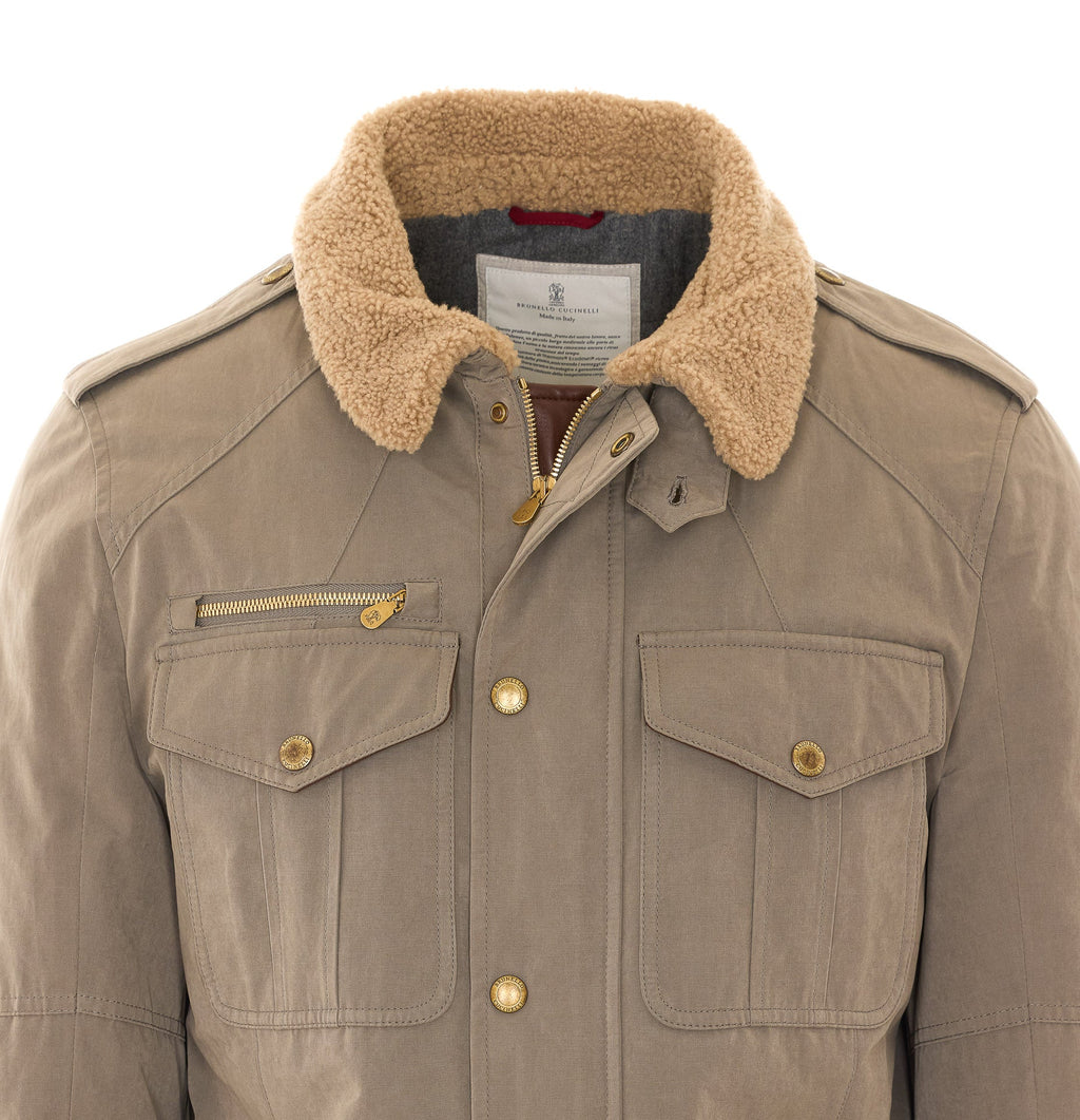Brunello Cucinelli Men's Safari Jacket in Green Leather - view 4