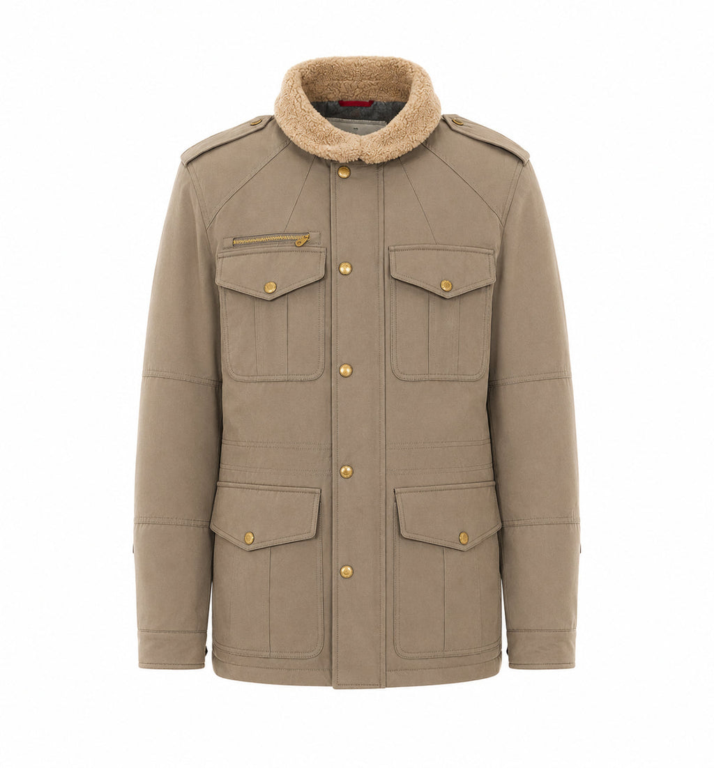 Brunello Cucinelli Men's Safari Jacket in Green Leather - view 1
